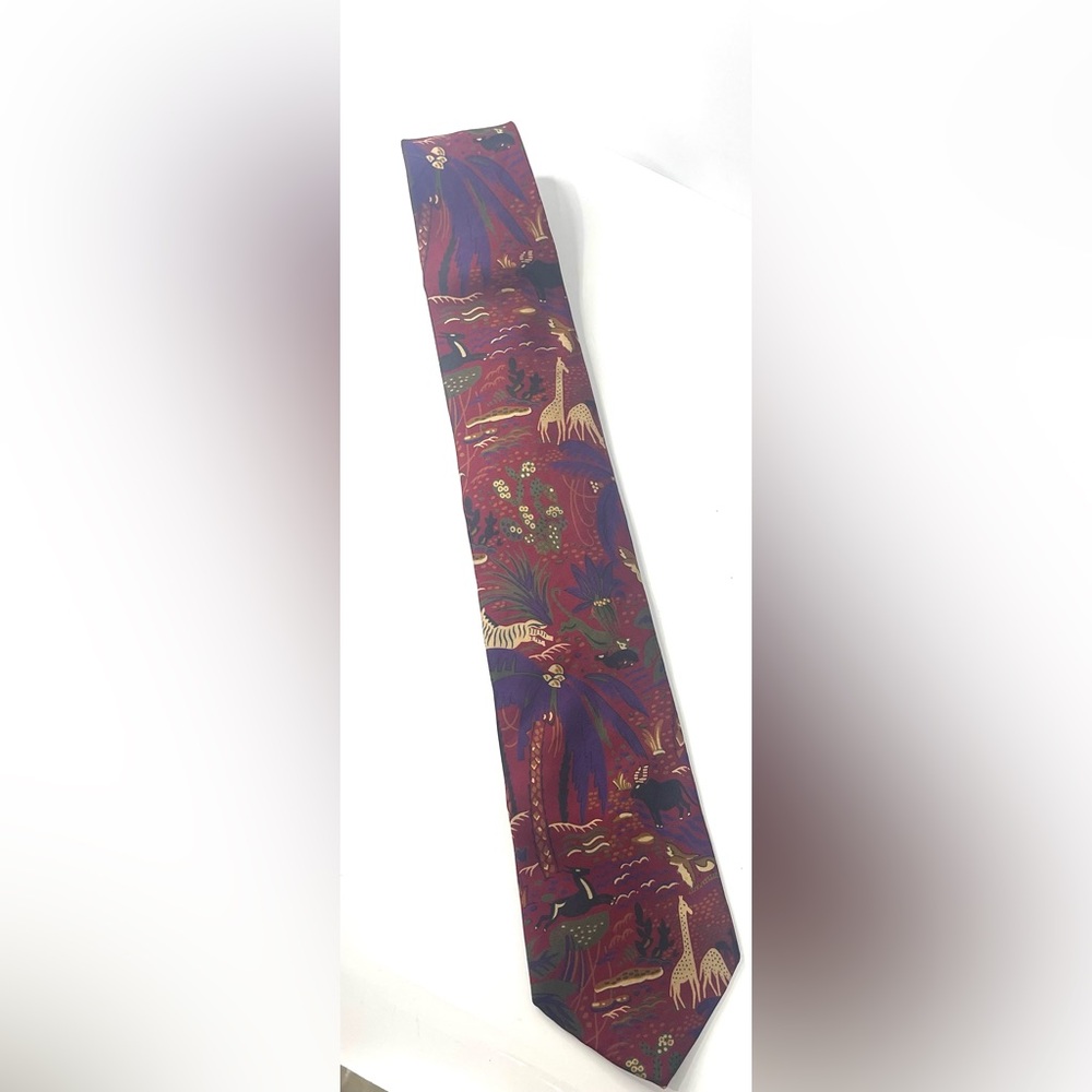 G J Cahn Gary Hulse Handmade  100% Silk Neck Tie for Men Safari Animal